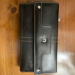 Etienne Agner Designer Black Genuine Leather Wallet Like New